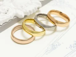 18ct Hazelnut Gold Court Wedding Ring 3.0mm, Size J, 3.9g Medium-weight, Hallmarked, Wall Thickness 1.78mm, 100% Recycled Gold