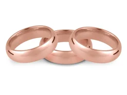 9ct Red Gold Court Wedding Ring 3.0mm, Size P, 2.8g Medium-weight, Hallmarked, Wall Thickness 1.54mm, 100% Recycled Gold