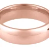 18ct Red Gold Court Wedding Ring 2.0mm, Size M, 2.4g Medium-weight, Hallmarked, Wall Thickness 1.51mm, 100% Recycled Gold