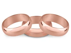 9ct Red Gold D Shape Wedding Ring 4.0mm, Size U, 4.0g Medium-weight, Hallmarked, Wall Thickness 1.50mm, 100% Recycled Gold
