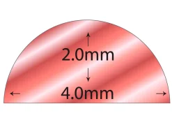 9ct Red Gold D Shape Wire 4.00mm X 2.00mm 2618, 100% Recycled Gold
