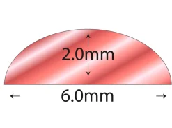 9ct Red Gold D Shape Wire 6.00mm X 2.00mm, 100% Recycled Gold