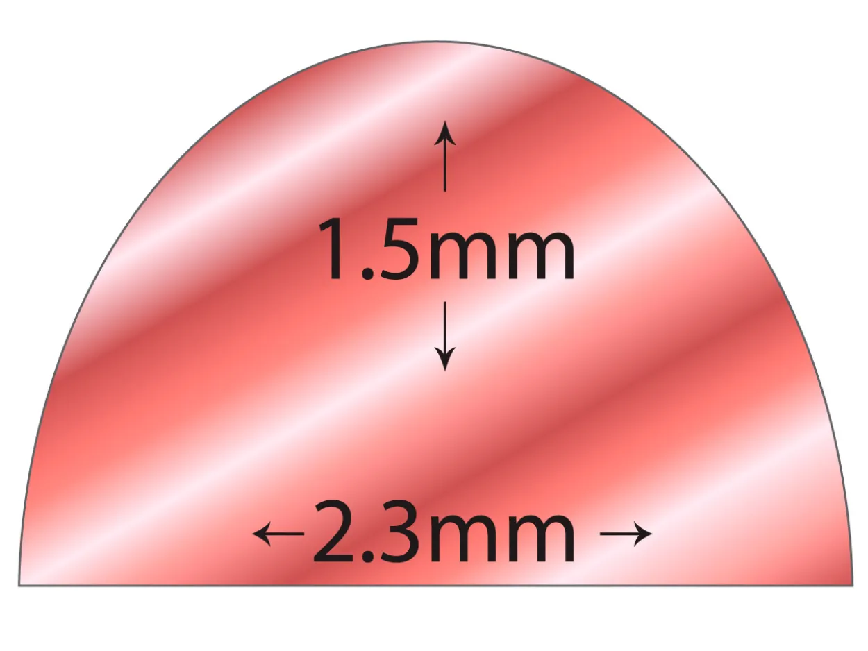 18ct Red Gold D Shape Wire 2.30mm X 1.50mm, 100% Recycled Gold