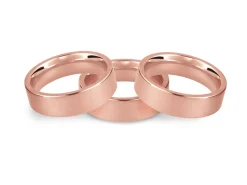 9ct Red Gold Flat Court Easy Fit Wedding Ring 5.0mm, Size X, 6.0g Medium-weight, Hallmarked, Wall Thickness 1.64mm, 100% Recycled Gold