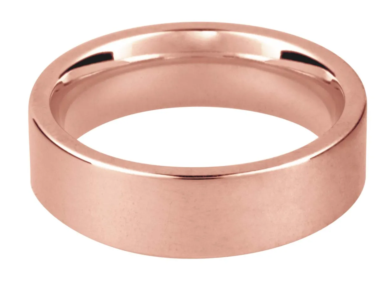18ct Red Gold Flat Court Easy Fit Wedding Ring 2.0mm, Size M, 2.4g Medium-weight, Hallmarked, Wall Thickness 1.35mm, 100% Recycled Gold