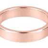 9ct Red Gold Flat Wedding Ring 4.0mm, Size R, 3.8g Medium-weight, Hallmarked, Wall Thickness 1.29mm, 100% Recycled Gold