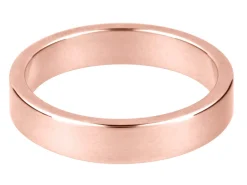 9ct Red Gold Flat Wedding Ring 4.0mm, Size R, 3.8g Medium-weight, Hallmarked, Wall Thickness 1.29mm, 100% Recycled Gold