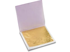 23.6ct Red Gold Leaf, 1 Book Of 25 Leaves, 80mm X 80mm, Transfer Leaf