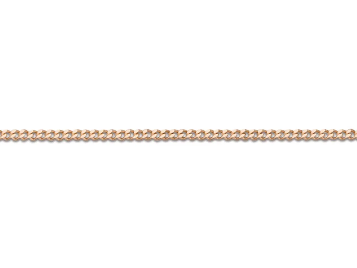 9ct Red Gold 0.5mm Diamond Cut Curb Chain 18"/45cm Unhallmarked