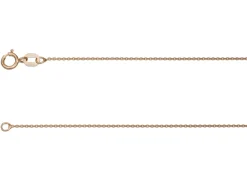 9ct Red Gold 0.8mm Diamond Cut Oval Belcher Chain 16"/40cm Unhallmarked