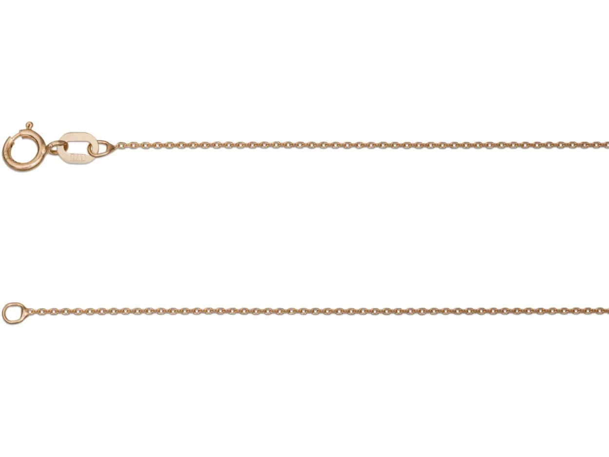 9ct Red Gold 0.8mm Diamond Cut Oval Belcher Chain 20"/50cm Unhallmarked