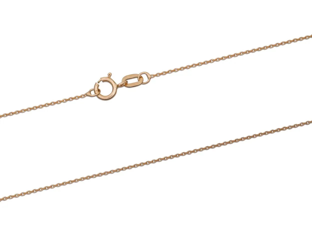 9ct Red Gold 0.8mm Diamond Cut Oval Belcher Chain 20"/50cm Unhallmarked