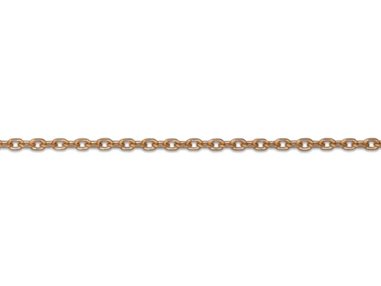 9ct Red Gold 0.8mm Diamond Cut Oval Belcher Chain 20"/50cm Unhallmarked