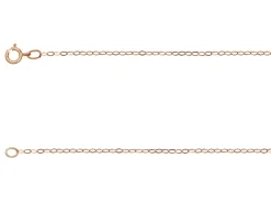 9ct Red Gold 1.1mm Flat Filed Oval Trace Chain 18"/45cm Unhallmarked