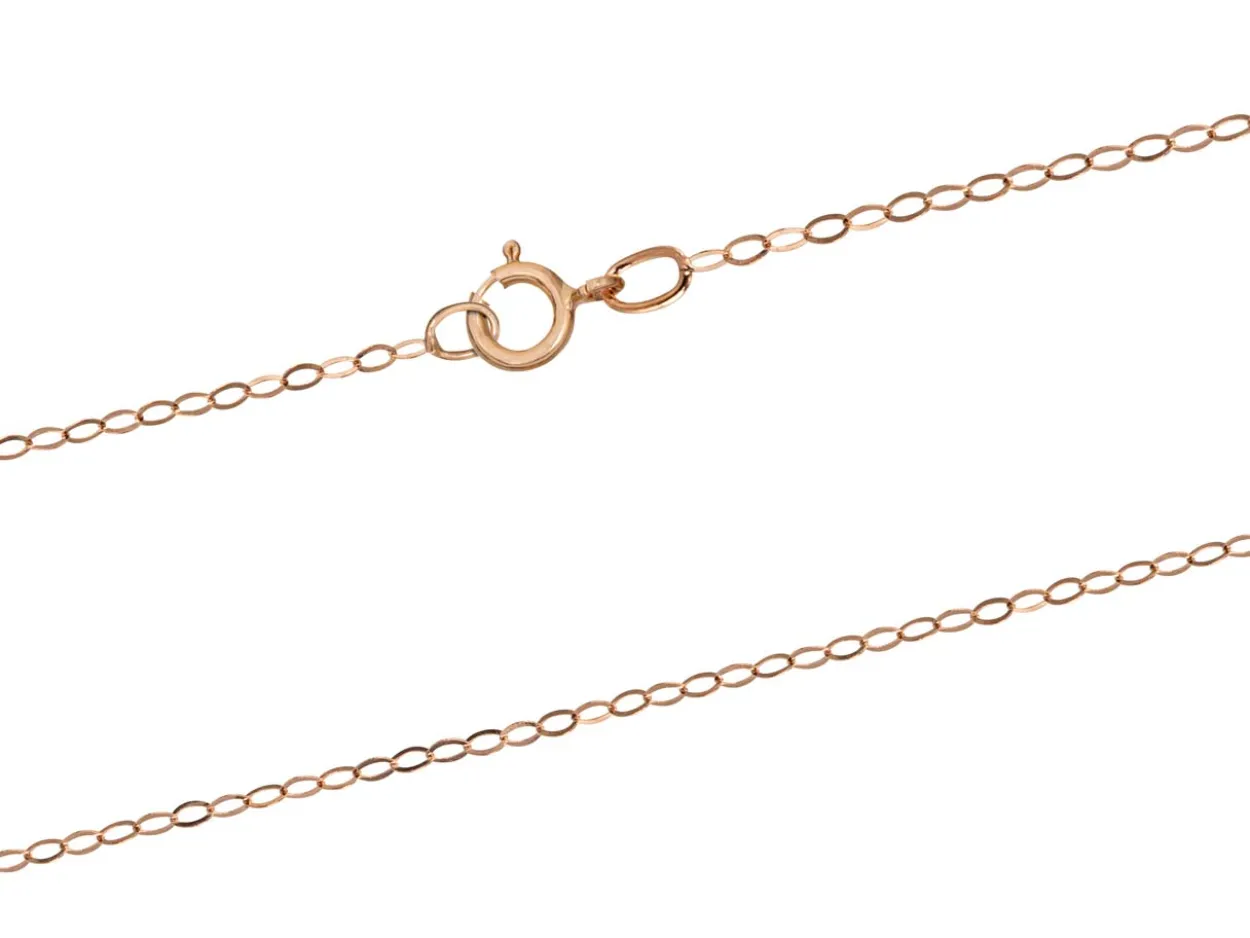 9ct Red Gold 1.1mm Flat Filed Oval Trace Chain 18"/45cm Unhallmarked
