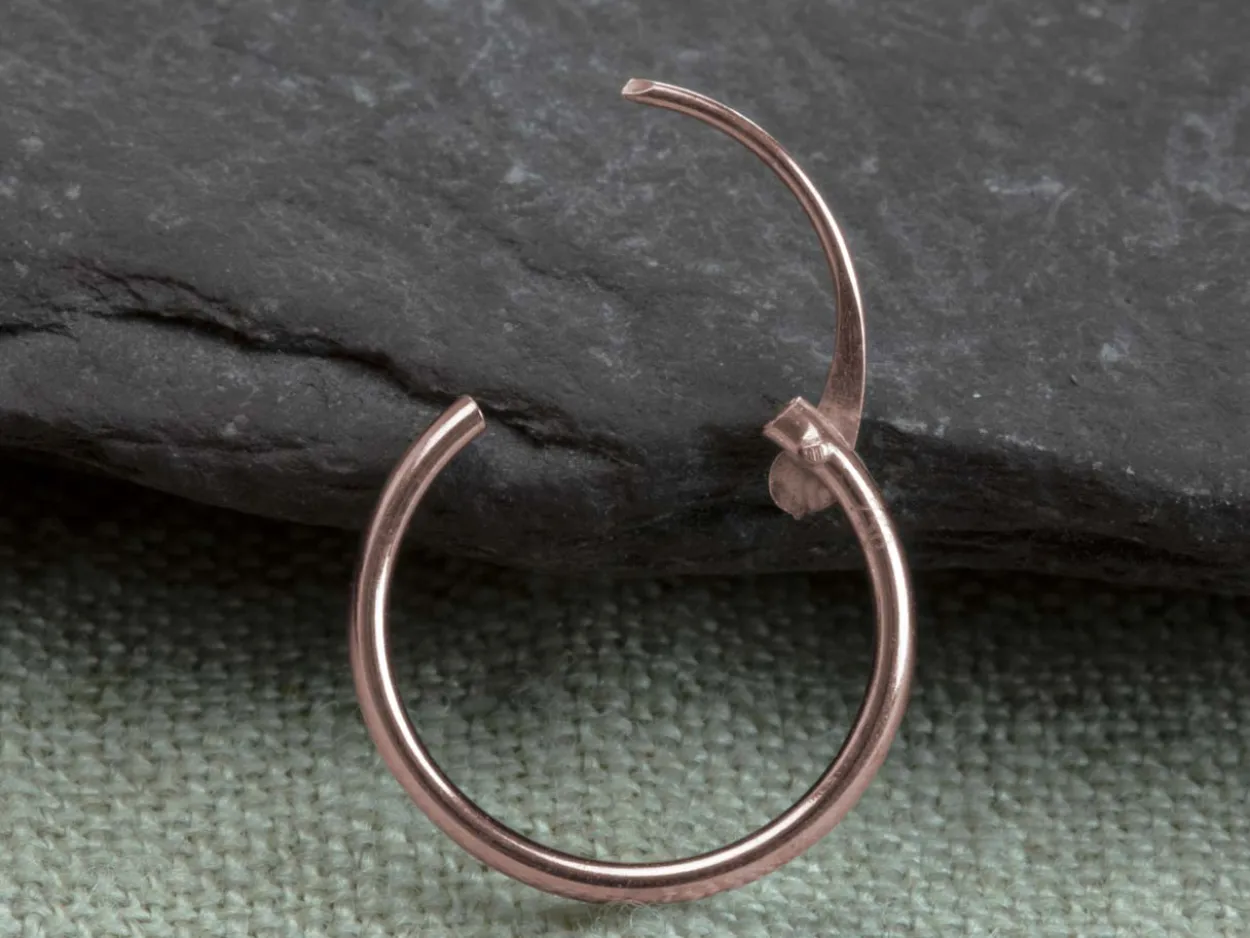 9ct Red Gold 11.0mm Hinged Sleeper Superlight Hoop, 100% Recycled Gold