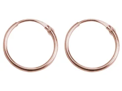 9ct Red Gold 11.0mm Hinged Sleeper Superlight Hoop Earrings, Pack Of 2, 100% Recyled Gold
