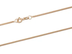 9ct Red Gold 1.3mm Round Curb Chain 18"/45cm Hallmarked