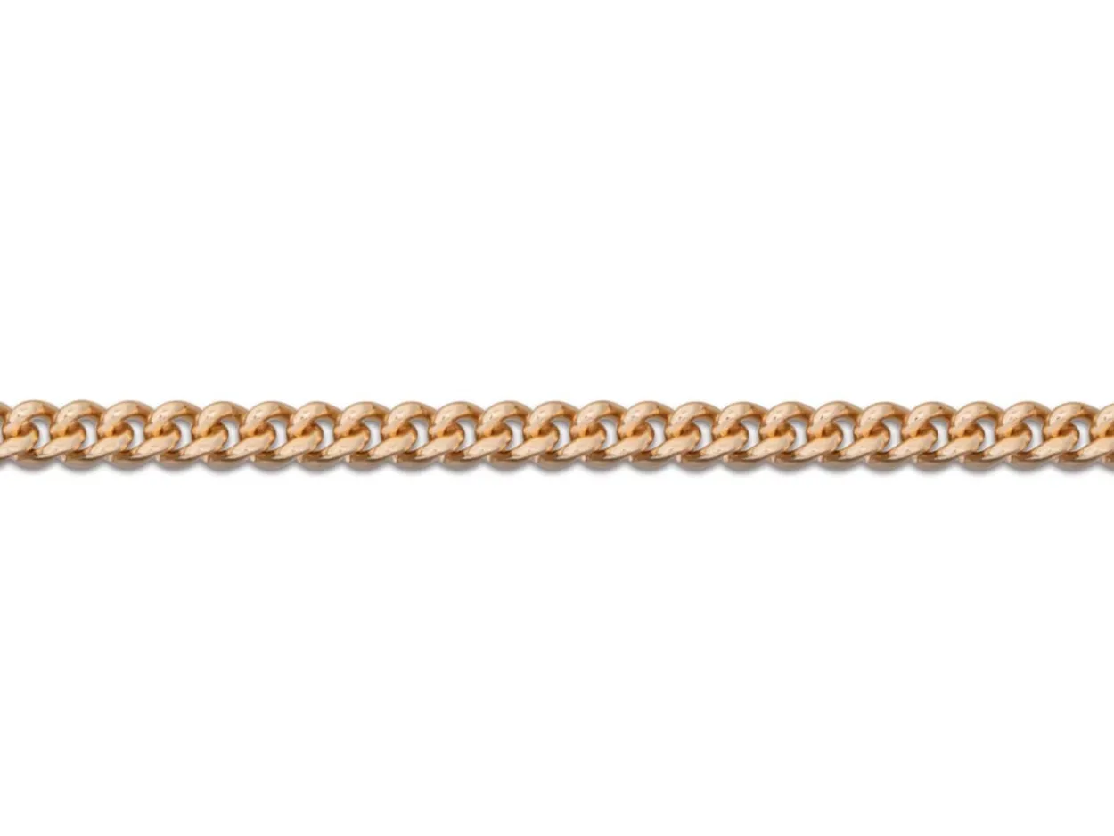 9ct Red Gold 1.3mm Round Curb Chain 18"/45cm Hallmarked
