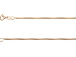 9ct Red Gold 1.3mm Round Curb Chain 16"/45cm Hallmarked