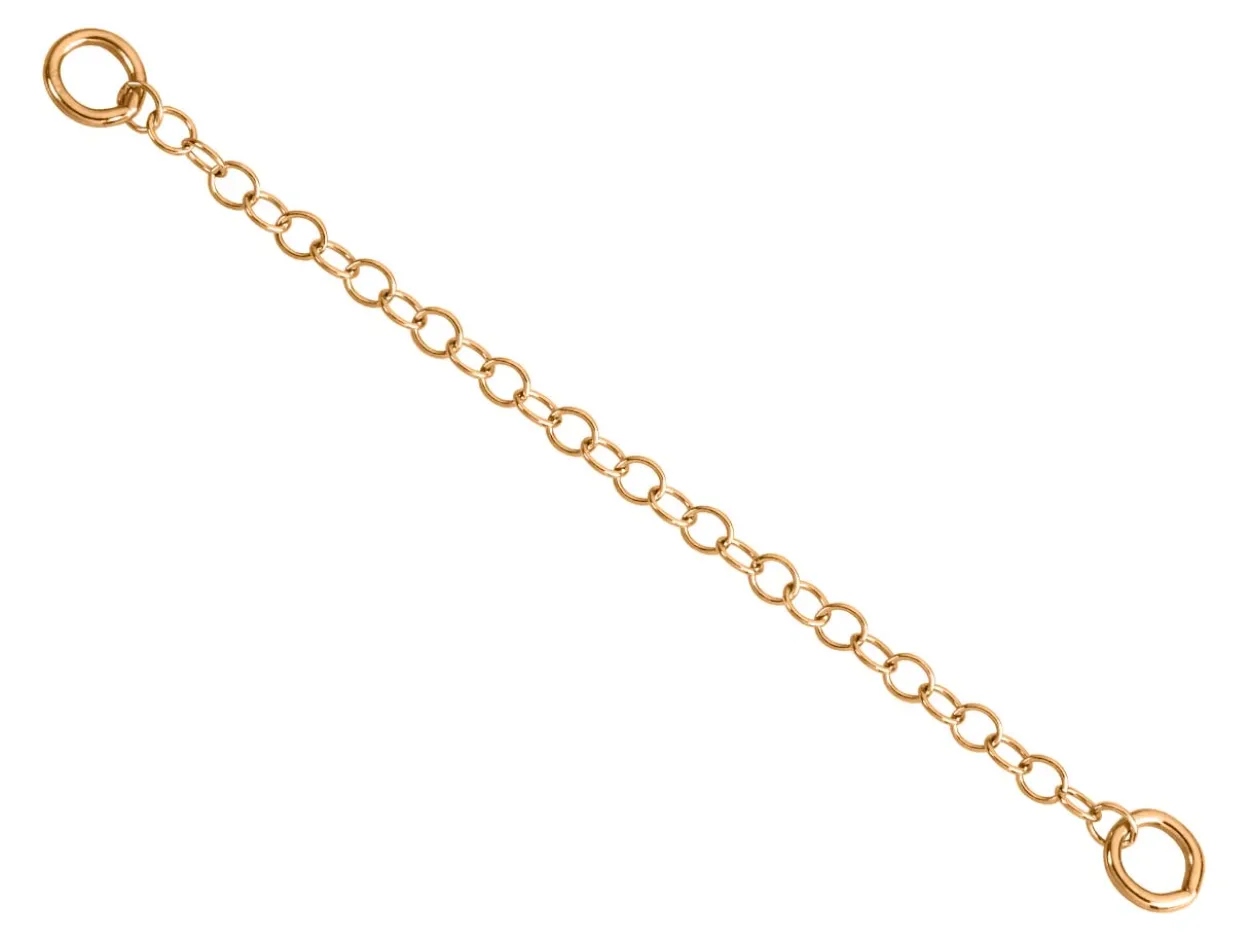 9ct Red Gold 1.9mm Trace Safety Chain For Bracelet 6.0cm/2.4", 100% Recycled Gold