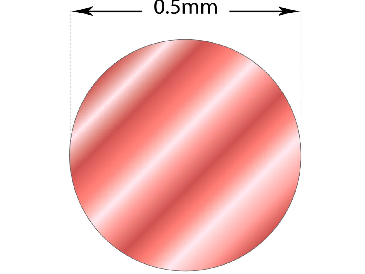 9ct Red Gold Round Wire 0.50mm, 100% Recycled Gold