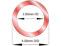 9ct Red Gold Tube, Ref 3, Outside Diameter 4.0mm, Inside Diameter 3.0mm, 0.5mm Wall Thickness, 100% Recycled Gold