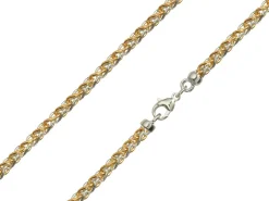 9ct Red & White Gold 4.2mm Round Spiga Bracelet 7.5"/19cm Hallmarked