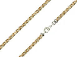 9ct Red & White Gold 4.2mm Round Spiga Chain 18"/45cm Hallmarked