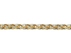 9ct Red & White Gold 4.2mm Round Spiga Chain 16