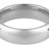 9ct White Gold Court Wedding Ring 3.0mm, Size P, 3.1g Medium-weight, Hallmarked, Wall Thickness 1.55mm, 100% Recycled Gold