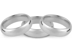 18ct White Gold Court Wedding Ring 2.5mm, Size M, 3.5g Medium-weight, Hallmarked, Wall Thickness 1.64mm, 100% Recycled Gold