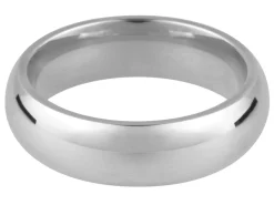 9ct White Gold Court Wedding Ring 8.0mm, Size W, 11.0g Medium-weight, Hallmarked, Wall Thickness 2.03mm, 100% Recycled Gold