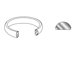 9ct White Gold D Shape Wedding Ring 2.0mm, Size P, 1.2g Lightweight, Hallmarked, Wall Thickness 0.89mm, 100% Recycled Gold
