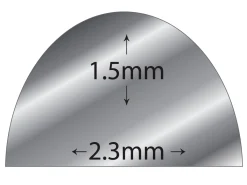 18ct White Gold D Shape Wire 2.30mm X 1.50mm Fully Annealed, 100% Recycled Gold