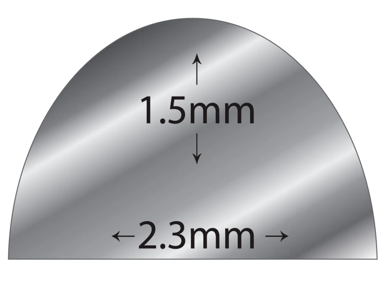 18ct White Gold D Shape Wire 2.30mm X 1.50mm Fully Annealed, 100% Recycled Gold