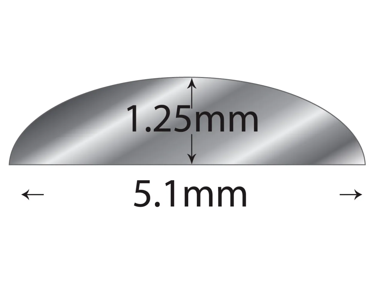 18ct White Gold D Shape Wire 5.10mm X 1.25mm Fully Annealed, 100% Recycled Gold