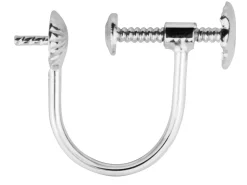 9ct White Gold Earscrew Cup And Peg, Round Wire, 4mm