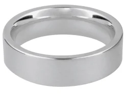 18ct White Gold Flat Court Easy Fit Wedding Ring 3.0mm, Size P, 4.0g Medium-weight, Hallmarked, Wall Thickness 1.40mm, 100% Recycled Gold