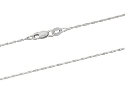 9ct White Gold 1.2mm Barleycorn Chain 18"/45cm Hallmarked