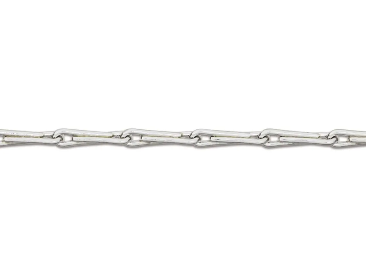 9ct White Gold 1.2mm Barleycorn Chain 18"/45cm Hallmarked