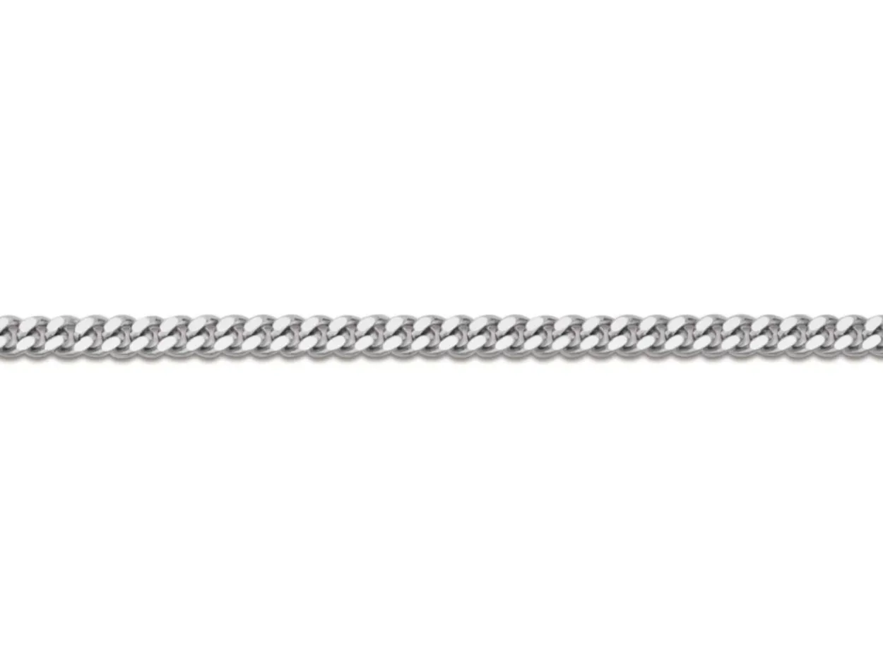 18ct White Gold 1.0mm Diamond Cut Curb Chain 16"/40cm Hallmarked