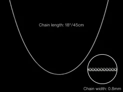 9ct White Gold 0.8mm Diamond Cut Curb Chain 18
