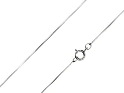 9ct White Gold 0.5mm Diamond Cut Curb Chain 20"/50cm Unhallmarked