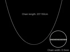 9ct White Gold 0.5mm Diamond Cut Curb Chain 20