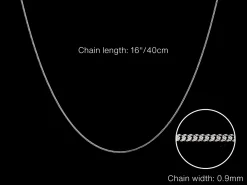 9ct White Gold 0.9mm Diamond Cut Curb Chain 16