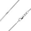 9ct White Gold 1.4mm Diamond Cut Curb Chain 16"/40cm Hallmarked