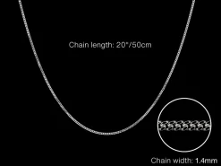 9ct White Gold 1.4mm Diamond Cut Curb Chain 20