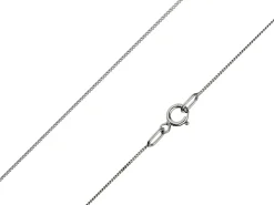 9ct White Gold 0.7mm Diamond Cut Curb Chain 18"/45cm Unhallmarked