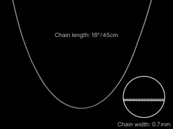 9ct White Gold 0.7mm Diamond Cut Curb Chain 18